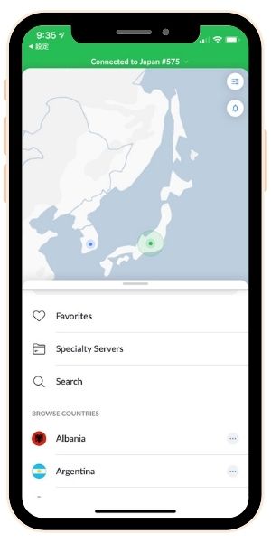 NordVPN iPhone 安裝教學 -連線到日本成功